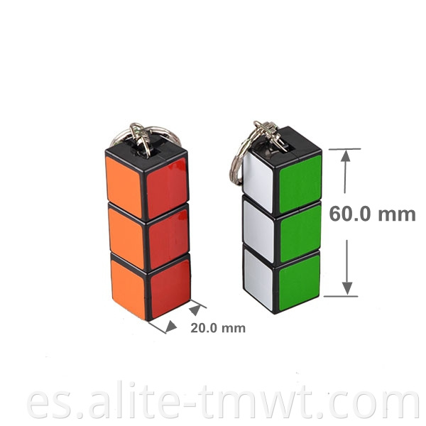 Regalo promocional PVC Plastic Mini Magic Cube LED Linterra de llavero